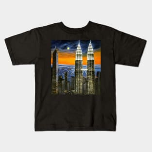 Malaysia Petronas Twin Towers Kids T-Shirt